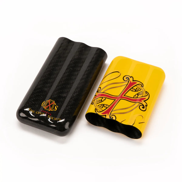 OpusX Society 3 Cigar Carbon Fiber Case - Yellow