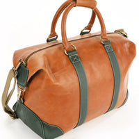 OpusX Society ITALIAN LEATHER DUFFLE BAG - OLIVE