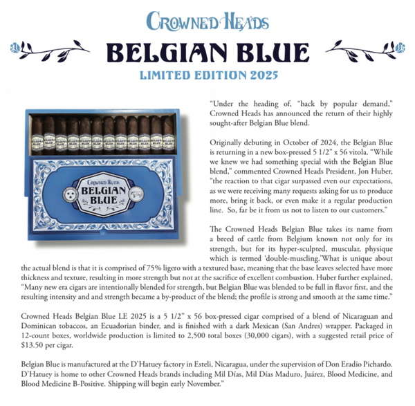 Crowned Heads Belgian Blue